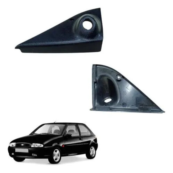 Acabamento Interno Retrovisor Dianteiro Le Fiesta 1996 Preto