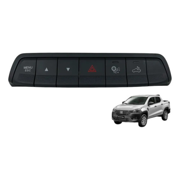 Botão Alerta Fiat Strada 2021 Até 2023 Original Preto