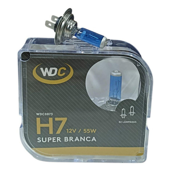Par Lampada Super Branca Universal H7 55w 12v