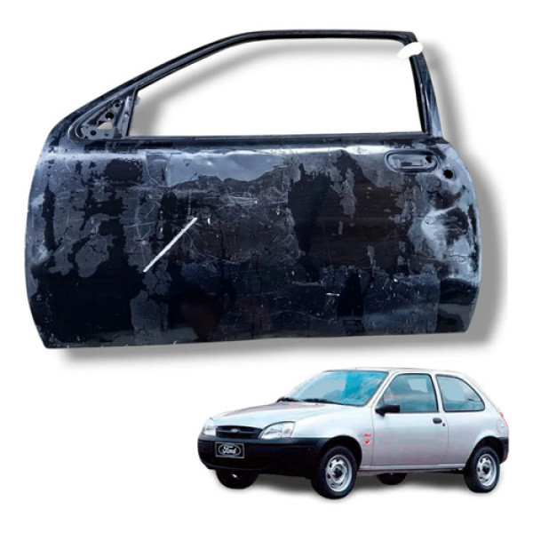 Porta Esq Fiesta 1997 A 2002 2p Courier Até 2013 C/detalhe Dianteira Esquerda