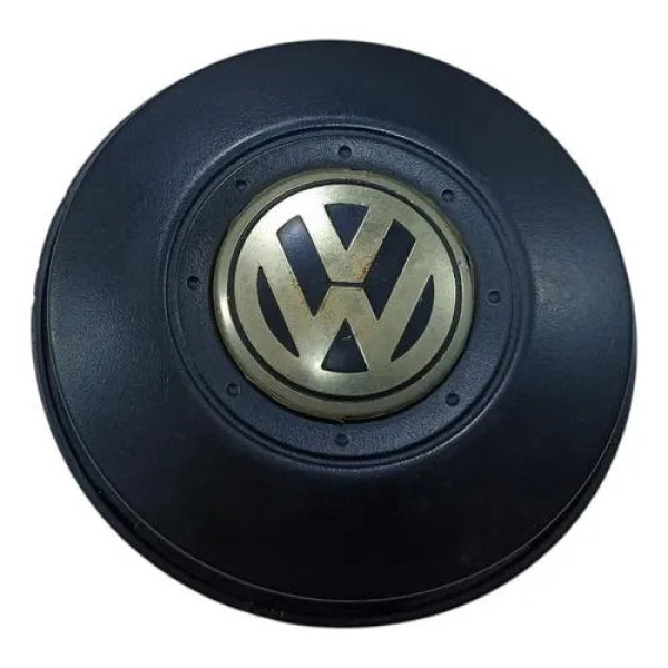 Tampa Do Volante Botão Buzina Vw Gol G5 Voyage Saveiro Fox Preto Com Emblema Dourado
