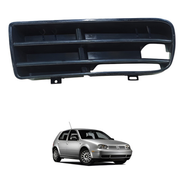 Grade Parachoque Lado Esquerdo Vw Golf 1999 2000 Ap323 Preto Esquerdo