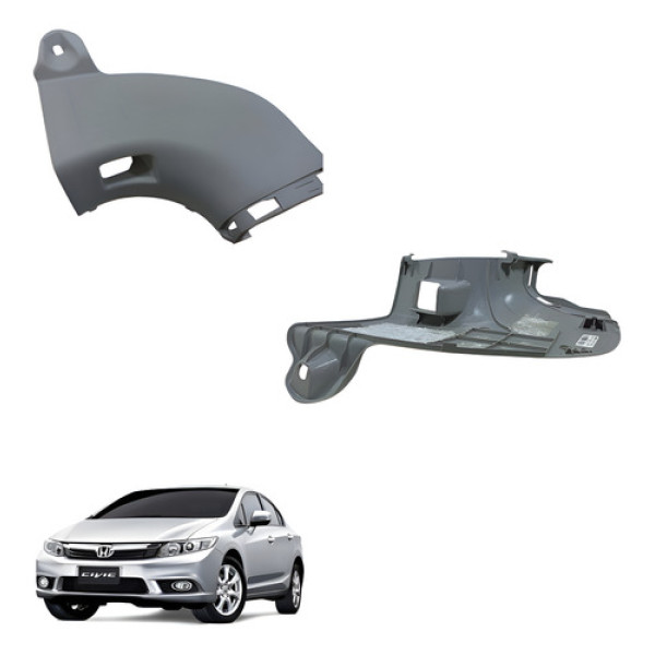 Acabamento Soleira Dianteira Esquerda Honda Civic 2012/2013 Cinza-escuro