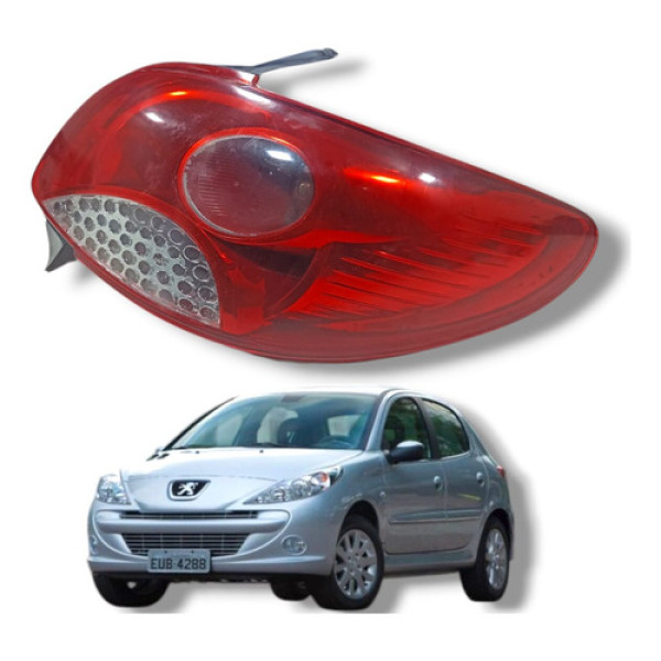 Lanterna Traseira Direita Peugeot 207 2009 A 2014 Direito/passageiro Vermelho
