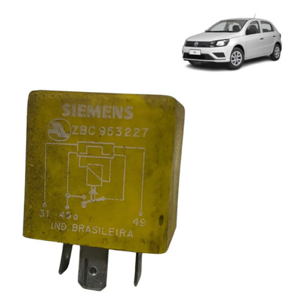 Relé Auxiliar Pisca Alerta  Gol Fox 12v 3 Pinos 2001 A 2013 Amarelo