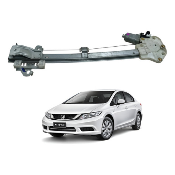 Máquina De Vidro Porta Traseira Esquerda Civic G9 2012/2016